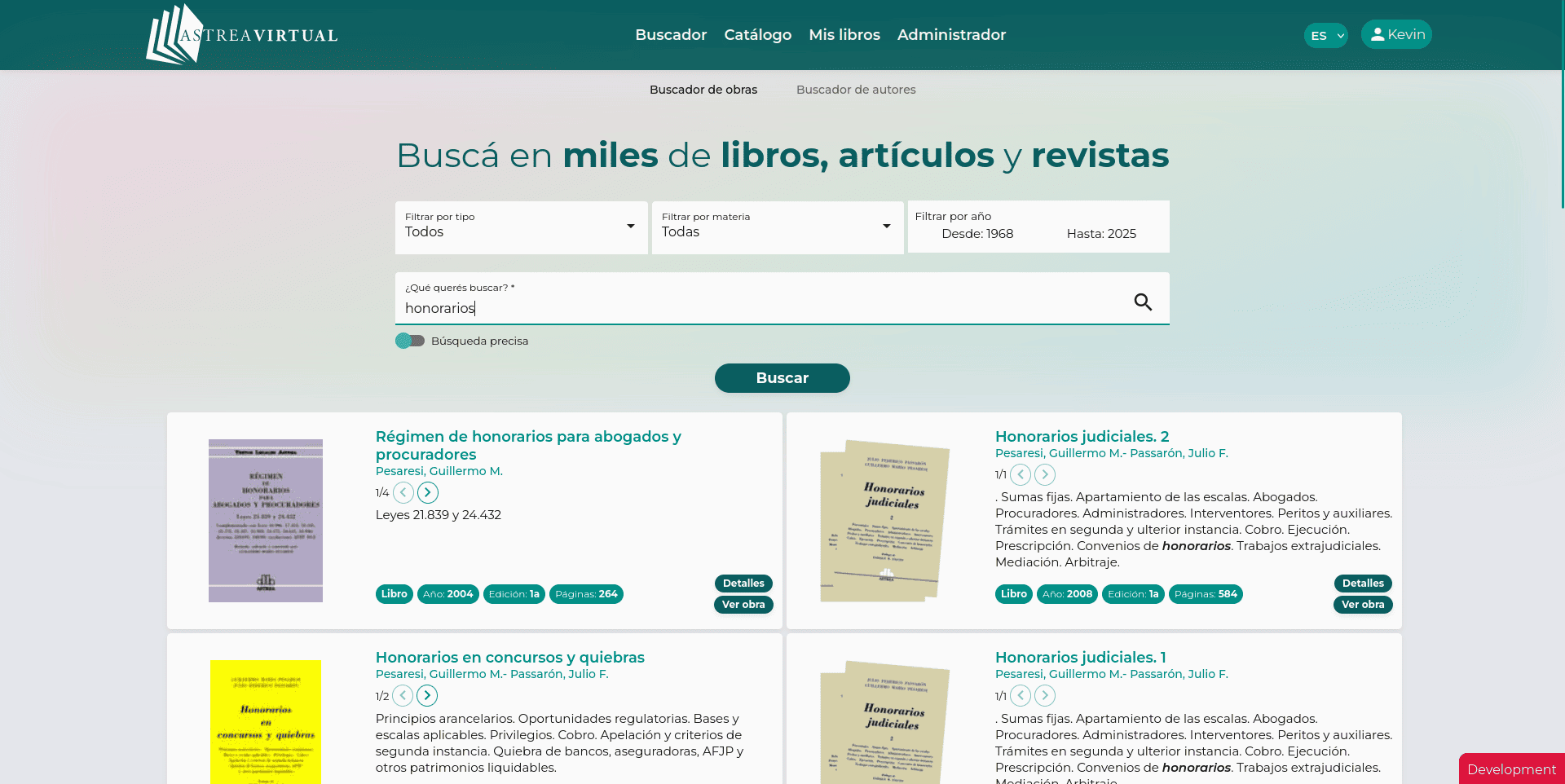 Buscador de Astrea Virtual